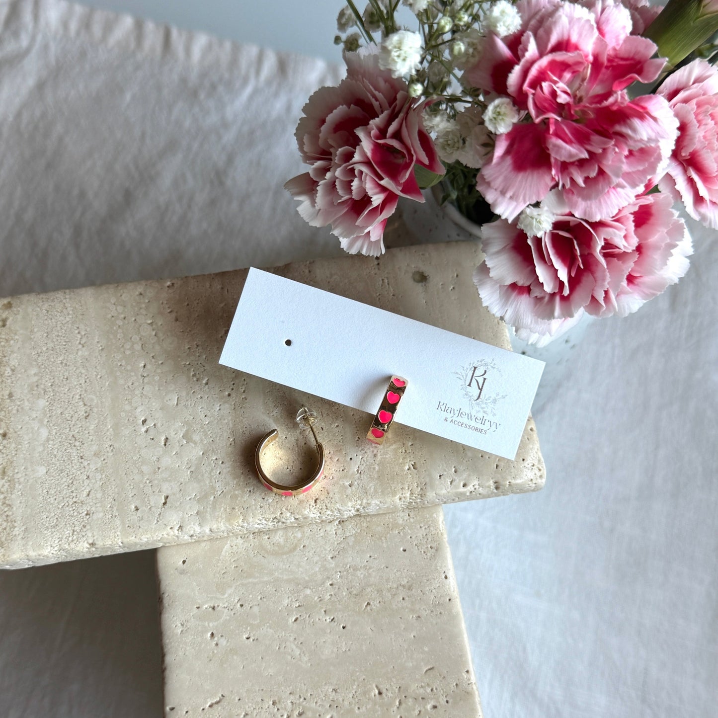 GF Heart Print Huggie