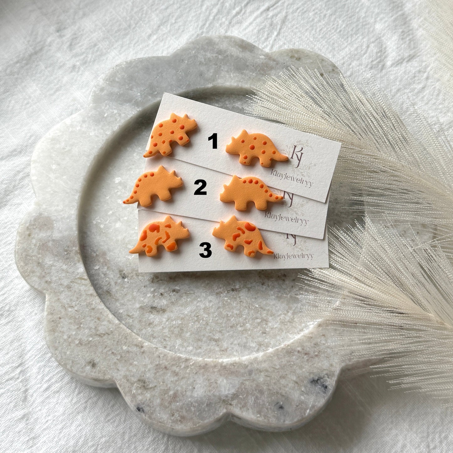 Orange Dinosaur Studs