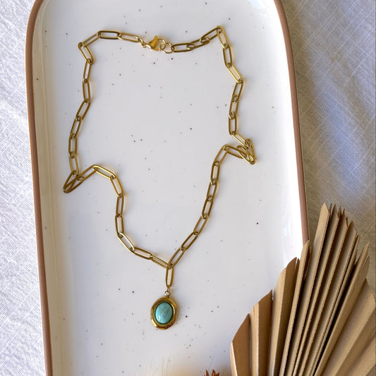 Oval Necklace Stainless Steel