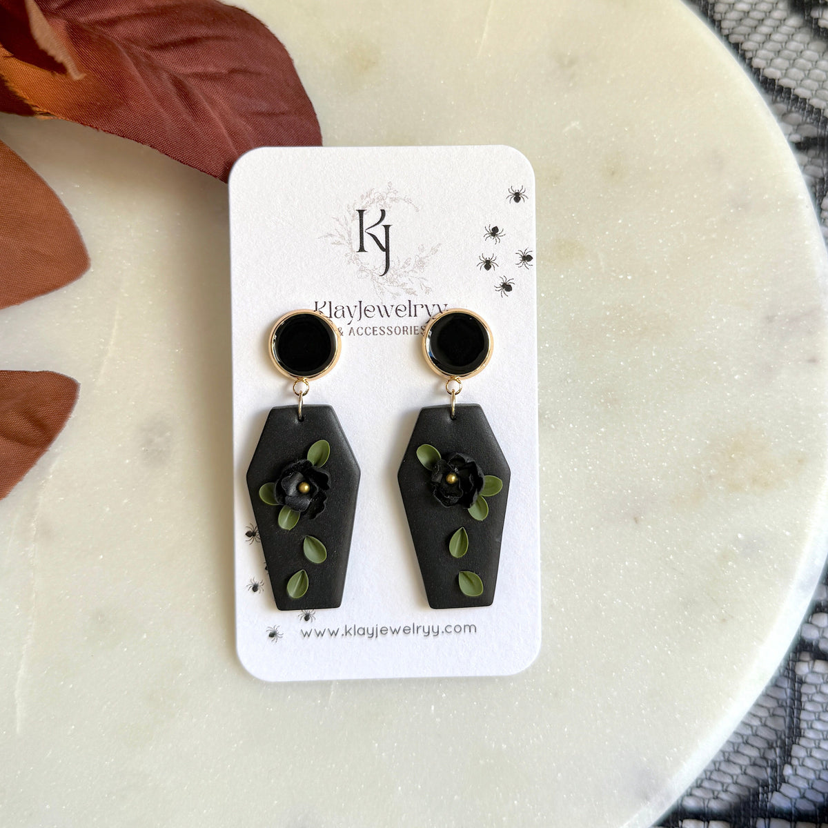 Black Flower Coffin