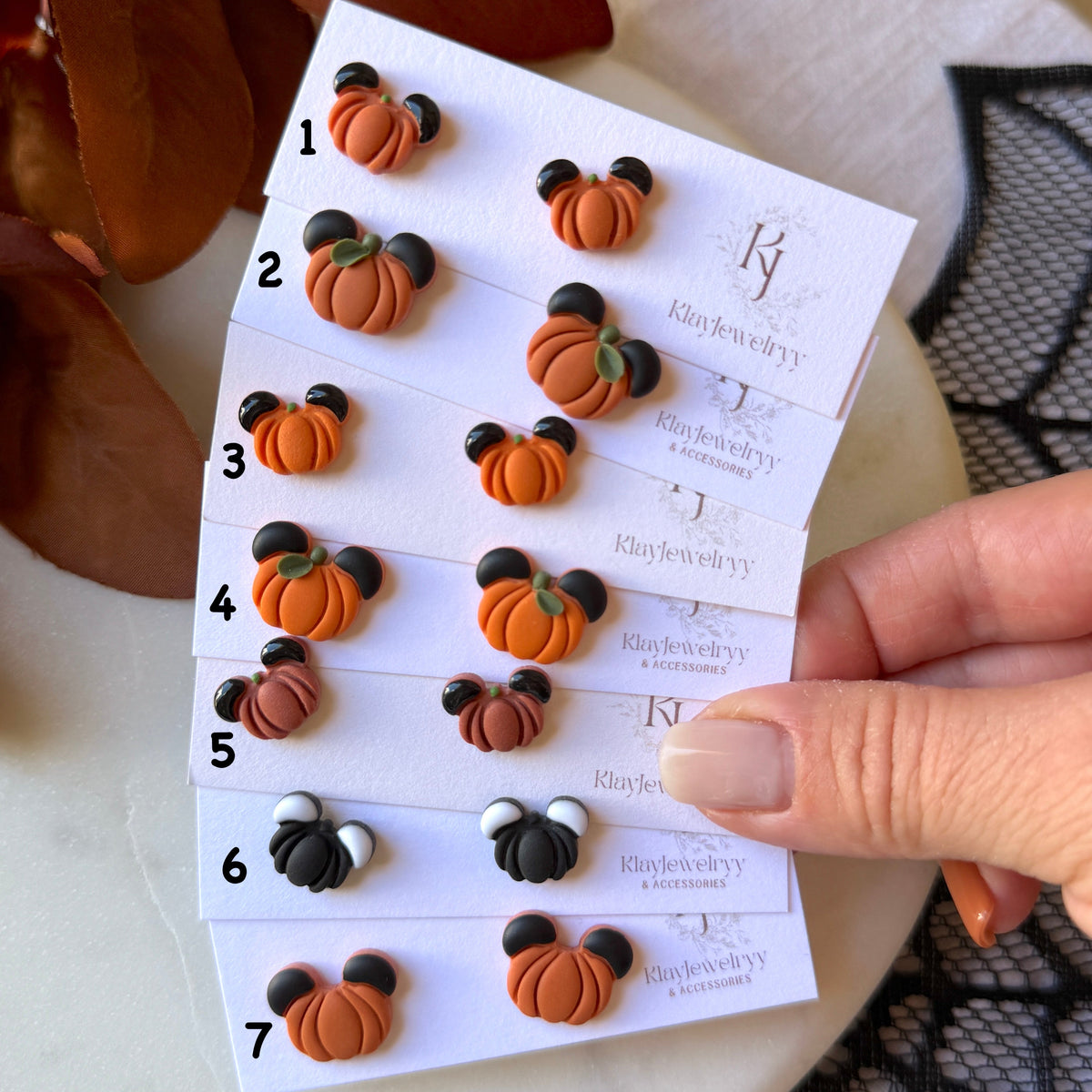 Mouse Pumpkin Studs