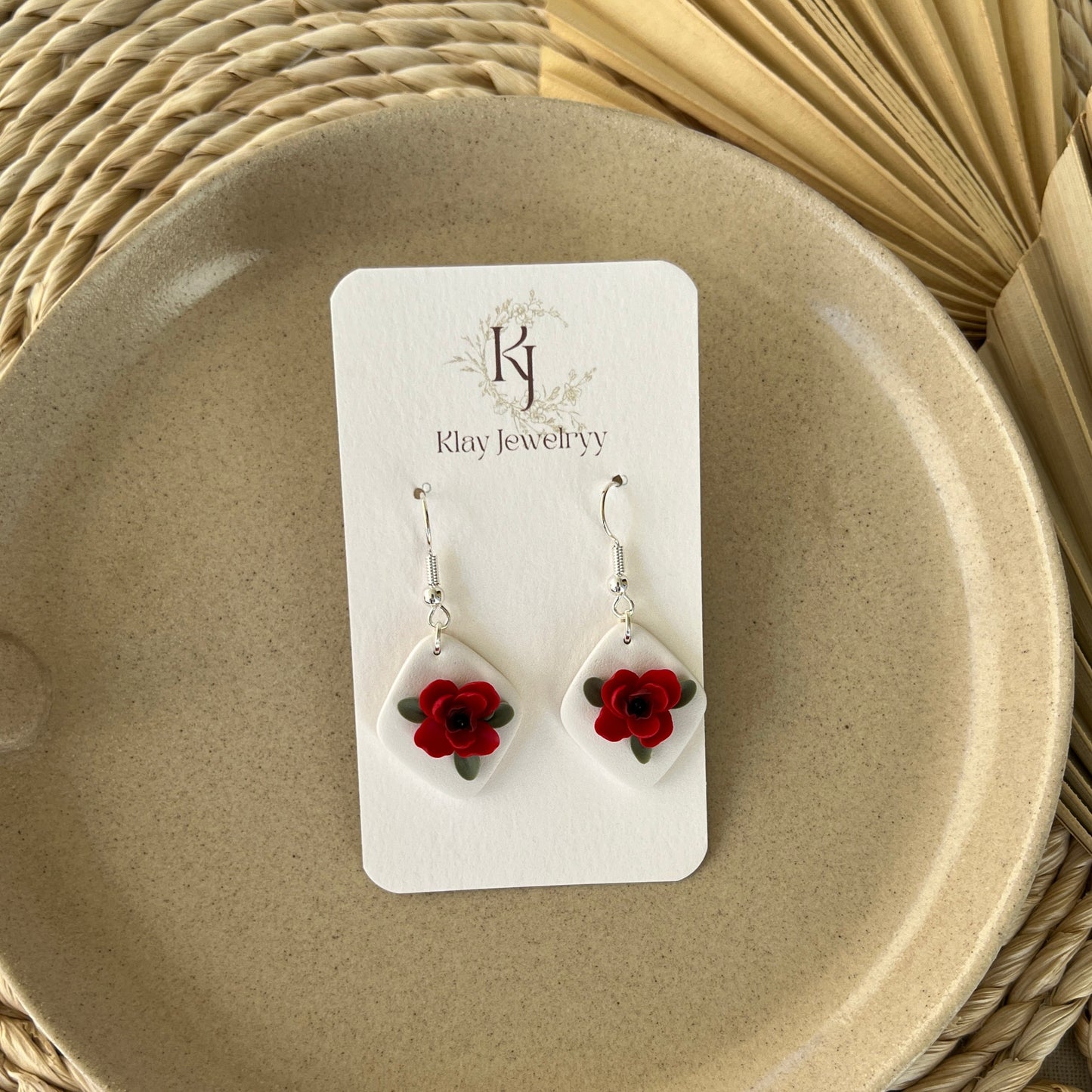 Red Rose Hook Dangles