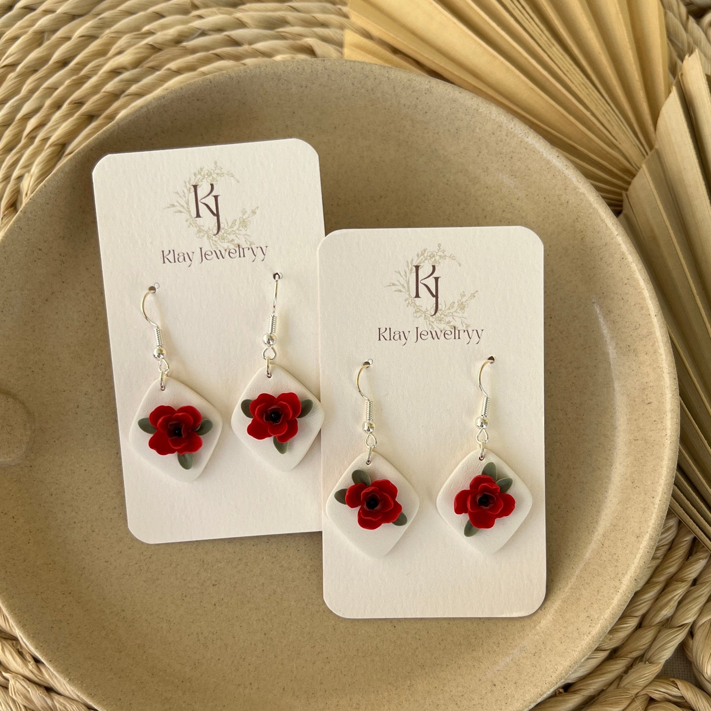 Red Rose Hook Dangles